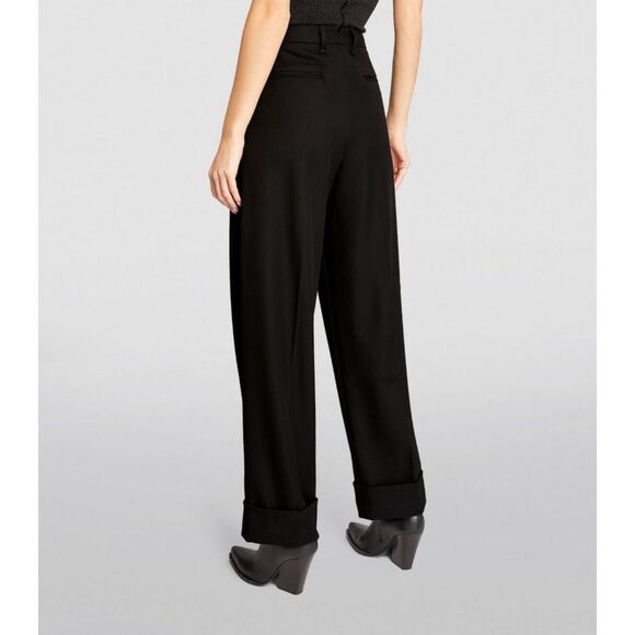 NWT Rag & Bone Women's Marianne Italian Wool Cuffed Hem Trousers in Black Size 2 - Picture 4 of 13